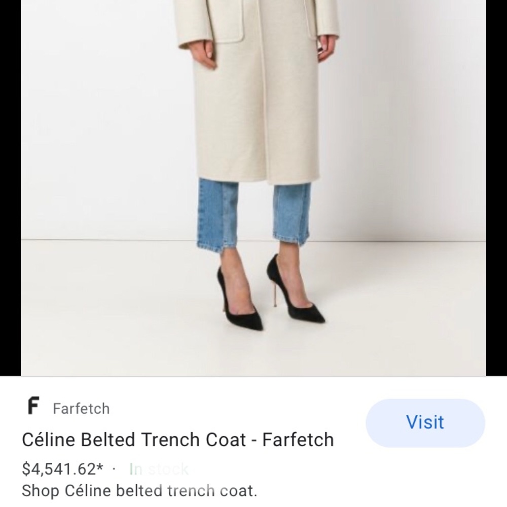 CÉLINE Phoebe Philo Cashmere Belted Coat Sz 36 - Picture 4 of 16